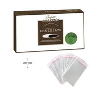 Doni Bomboniere Kit Confezione 1Kg Confetti Gusto Cioccolato Ricoperti colore Verde + 50 pz Bustine Portaconfetti Trasparenti per Matrimonio Compleanno 18 Anni Anniversario Cresima Made in Italy