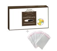Doni Bomboniere Kit Confezione 1Kg Lenti/Smarties Gusto Cioccolato Ricoperti Multicolor + 50 pz Bustine Portaconfetti Trasparenti per Battesimo Nascita Compleanno Anniversario Made in Italy