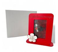 Doni Bomboniere Laurea 1 pz Portafoto con Applicazione di Un Fiore al Centro I Simboli Tocco Pergamena E Libri Frase Fai della Tua Vita Sogno Idee Regalo Complete Originali Economiche