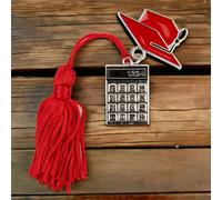 Doni Bomboniere Laurea 12PZ Ciondolo con Calcolatrice Nappina E Matematica Tocco Rosso Sacchetto Segnaposto Confettata Magistrale Idee Regalo Complete Originali Economiche