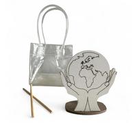 Doni Bomboniere Matimonio 1 pz Diffusore Ambiente Tondo con Raffigurazione Anniversario del Planisfero tra Le Mani Idee Regalo Complete Originali Economiche