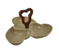 Doni Bomboniere Matrimonio 1 pz Antipastiera Composta da Tre Ciotoline Unite E Forma di Cuore al Centro Un Pratico Manico in Legno per Poterla Trasportare più Agevolmente. Idee Regalo Complete