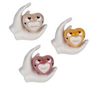 Doni Bomboniere Matrimonio 1 pz Lampada LED A Forma di Anniversario Cuore Traforato Assortito con Tre Parole Significative Amore Sogni Gioia Posato su Mano Idee Regalo Complete Originali