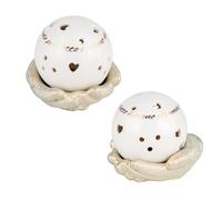 Doni Bomboniere Matrimonio 1 pz Lampada LED A Forma di Anniversario Sfera Traforata Assortito in Due Modelli Frase Il Mondo Ãˆ Pieno Felicità E Emozioni La Poggiata su delle Mani Unite Idee Regalo