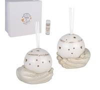 Doni Bomboniere Matrimonio 1 pz Profumatore Ambiente con Sfera Assortito Anniversario in Due Modelli di Frase Il Mondo Ãˆ Pieno Felicità E Emozioni La Poggiata su delle Mani Unite Idee Regalo