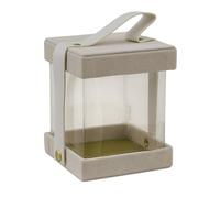 Doni Bomboniere Matrimonio 1 pz Scatola Quadrata con Una Parte Anniversario Battesimo Comunione Cresima Centrale Trasparente Base E Coperchio Color Crema Manico Coordinato Media Idee Regalo Complete