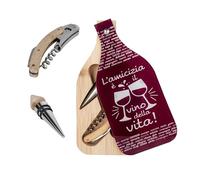 Doni Bomboniere Matrimonio 1 pz Set Cavatappi E Tappo con Anniversario Simpatica Box A Forma di Bottiglia Scritta L'Amicizia Ãˆ Il Vino della Vita Ed Altre Parole Idee Regalo Complete Originali