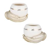 Doni Bomboniere Matrimonio 1 pz Vaso A Forma di Sfera Anniversario Assortito in Due Modelli Frase Il Mondo Ãˆ Pieno Felicità E Emozioni La Poggiata su delle Mani Unite Idee Regalo Complete