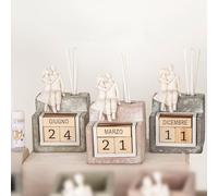 Doni Bomboniere Matrimonio 3PZ Diffusore Essenza con Calendario Perpetuo Utili Datario Profumatore Ambiente Anniversario Promessa di Aroma Sposi Abbracciati San Valentino Idea Regalo Natale E Coppia