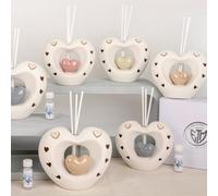 Doni Bomboniere Matrimonio 4PZ Lampada LED con Diffusore Essenza Profumatore Cuore Amore Originali Collezione Anniversario Immenso A Forma di Traforato E Cuoricino Centrale in Diversi Colori
