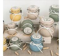 Doni Bomboniere Matrimonio 8PZ Barattoli con Chiusura Ermetica in Barattolini Segnaposto Portaconfetti Portaspezie Bomobniere Anniversario Prima Comunione Santa Cresima Frasi Collezione Casa Amore