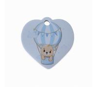 Doni Bomboniere Nascita 1 pz Cuore A Ciondolo con Mongolfiera Battesimo Celeste Idee Regalo Complete Originali Economiche