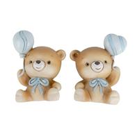 Doni Bomboniere Nascita 12 pz Magnete Orsetto con Fiocco E Palloncino A Forma di Cuore tra Lemani Assorttito in Due Modelli Idee Regalo Complete Originali Economiche