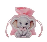 Doni Bomboniere Nascita 12 pz Scatolina per Confetti con Dolce Battesimo Elefantino Papillon Rosa Idee Regalo Complete Originali Economiche