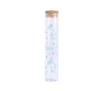 Doni Bomboniere Nascita 48PZ Provetta Portaconfetti in Vetro Biberon Confettata Segnaposto Gadget Fine Battesimo Baby Shower Festa Bambino Bimbo Maschio E Decori Celesti con Tappo Sughero Celeste
