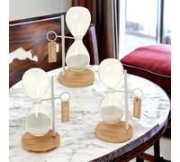 Doni Bomboniere Prima 3PZ Clessidra con Base in Legno Clessidre Cuore Tempo Comunione 18 Anni Matrimonio Anniversari Sospesa Applicazione Scritta Gioia Sogni Amore. Idee Regalo Complete Originali