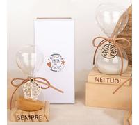 Doni Bomboniere Prima 5PZ Clessidra Credi Sempre nei Tuoi Felicità Amore Radici Solide Simbolo Comunione Santa Cresima Matrimonio Anniversario Promessa di Rinascita Sogni con Albero della Vita Sabbia