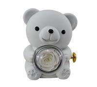 Doni Bomboniere San 1 pz Orsetto Bianco Realizzato in Materiale Valentino Rigido Che Sembra Mantenere Una Sfera Trasparente Plexiglass Contenente Rosa Bianca Stabilizzata. Attraverso Il Meccanismo