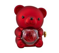 Doni Bomboniere San 1 pz Orsetto Rosso Realizzato in Materiale Valentino Rigido Che Sembra Mantenere Una Sfera Trasparente Plexiglass Contenente Rosa Rossa Stabilizzata. Attraverso Il Meccanismo