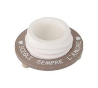 Doni Bomboniere Set 1 pz Vaso in Terracotta Tondo con Cerchio in Legno Bamboo con Scritta - Porta Piantine Succulenti Cactus - Regalo Bomboniere Evento