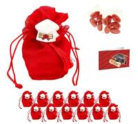 Doni Bomboniere Set Laurea 12 Sacchettini in Tessuto Rosso con Nappina Rossa Gessetto Tocco e Pergamena Bigliettini da Personalizzare Confetti Rossi Inclusi Traguardo Magistrale Triennale Gadget