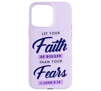 Doni cristiani versetto biblico Lascia che la fede sia più grande delle paure Custodia per iPhone 15 Pro Max