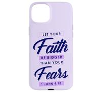 Doni cristiani versetto biblico Lascia che la fede sia più grande delle paure Custodia per iPhone 15 Plus