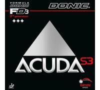 Donic, gomma per tennis da tavolo, Acuda S3 , Black, 2.0 mm