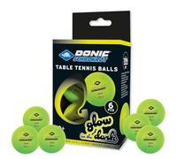 DONIC SCHILDKRÖT Palline da Ping Pong Glow in the Dark, 6 Palline Fluorescenti Verde Chiaro, Qualità Poly 40+, per Giocare al Buio, 608507