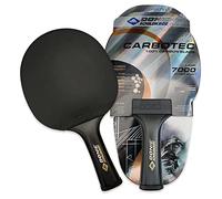 Donic-Schildkröt Racchetta Tennis da Tavolo CarboTec 7000, 100% Carbonio, Manico Concavo, Spugna da 2,3 mm, Gomma Liga-ITTF, 758216 Unisex-Adulto, Nero/Rosso/Marrone, Taglia Unica