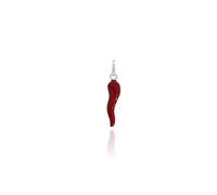 Donipreziosi Ciondolo Corno Portafortuna in Argento 925 Smaltato, Made in Italy - Cornetto Napoletano Uomo Donna per Collana o Bracciale - Varie Misure e Colori con Certificato Nickel Free
