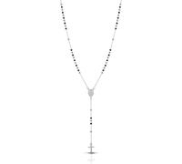 Donipreziosi Collana Rosario Classico in Acciaio Resistente Uomo/Donna Unisex Color Argento e Nero
