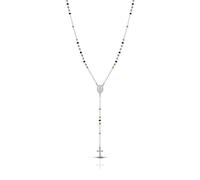 Donipreziosi Collana Rosario Classico in Acciaio Resistente Uomo/Donna Unisex Color Argento Nero e Oro