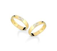 Donipreziosi Coppia Fedine Infinito Personalizzate, Made in Italy - Set 2 Anelli Personalizzabili in Argento 925 Placcato Oro Giallo - Fedi Simbolo Unione Eterna