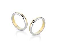 Donipreziosi Coppia Fedine Personalizzabili in Argento 925 placcate oro giallo con Incisione Nome e Data - Anelli Fidanzamento Lui e Lei - Fedina Personalizzata Idea Regalo Uomo Donna