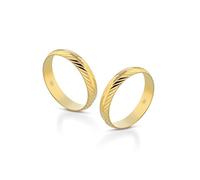 Donipreziosi Coppia Fedine Personalizzabili in Argento 925 placcate oro giallo con Incisione Nome e Data - Anelli Fidanzamento Lui e Lei - Fedina Personalizzata Idea Regalo Uomo Donna