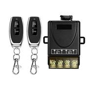 DONJON Interruttore remoto wireless con 328ft a lungo raggio DC 12V/24V/48V/72V per allarme antifurto, sistemi di sicurezza Porta Lind rullo, barriere cancello, cicli motore ecc. (12V black)