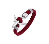 DonJordi Bracciale aereo in diversi colori per uomo e donna in corda intrecciata con chiusura aereo in corda intrecciata - Il bracciale per tutti i piloti e gli appassionati di aerei, 21 cm, Ottone