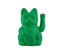 Donkey Lucky Cat Vivid Green - Gatto di vino Maneki Neko in verde intenso, 15 cm