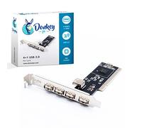 Donkey pc - Scheda di espansione da PCI a USB 2.0. Scheda PCI con 4 USB 2.0 esterne e 1 USB interna. Adattatore controller PCI a USB 2.0. Scheda di espansione PCI USB per PC desktop.