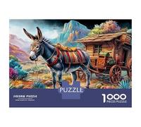 Donkey Sunset Puzzle 1000 Pezzi Cartone Resistente Town Art Per Collezionisti, Sfida Ultra Difficile, Gioco Festa, Miglior Regalo Per Appassionati Seri Di Puzzle 52x38cm/1000pcs