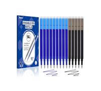 Donluhu Mine di ricambio per Pilot FriXion [9 blu e 5 nero, confezione da 14 pezzi, cancellabili, compatibili con FriXion Ball & Clicker & Eberhard Faber [0,7 mm]