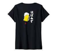 Donna ビール 酒 ほぼみず 飲み Abbigliamento Calligrafia con Scritte Maglietta con Collo a V