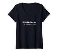 Donna "少し日本語が話せます" Abbigliamento calligrafia con scritte Maglietta con Collo a V