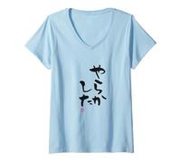 Donna やらかした Abbigliamento Calligrafia con Scritte Maglietta con Collo a V