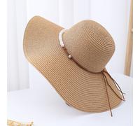 Donna 1 pezzo Cappello di paglia con perline elegante boemo - perfetto per spiaggia viaggio & esterno avventure Tagli UnicaColore unicoCarta tessile