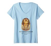 Donna #1 The Egyptian Pharaoh King Tut Mask Tee Shirt, Tutankhamun Maglietta con Collo a V