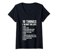 Donna 10 Cose Che Voglio nella Vita a Maglia Maglietta con Collo a V