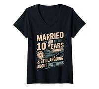Donna 10 Year Of Marriage - 10 year wedding anniversary for him Maglietta con Collo a V
