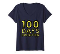 Donna 100 Days of School 100 Maglietta con Collo a V